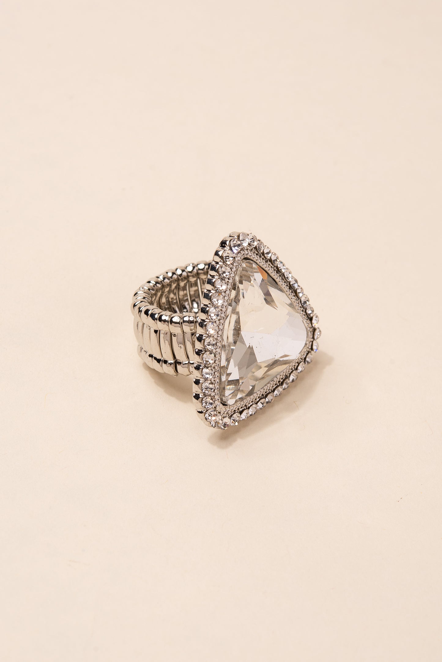Rylee Triangle Stone Ring - Silver