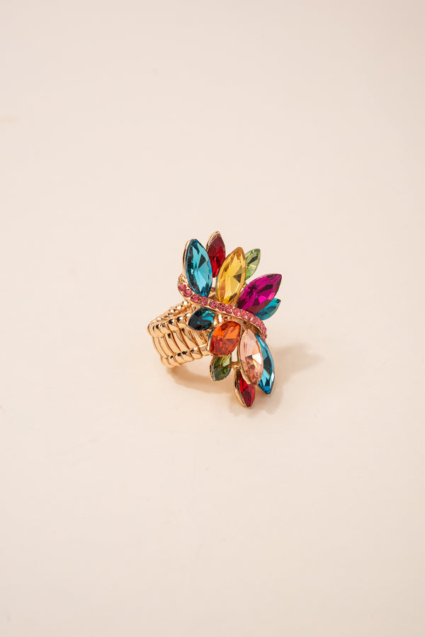 Ada Rhinestone Cluster Stretch Ring