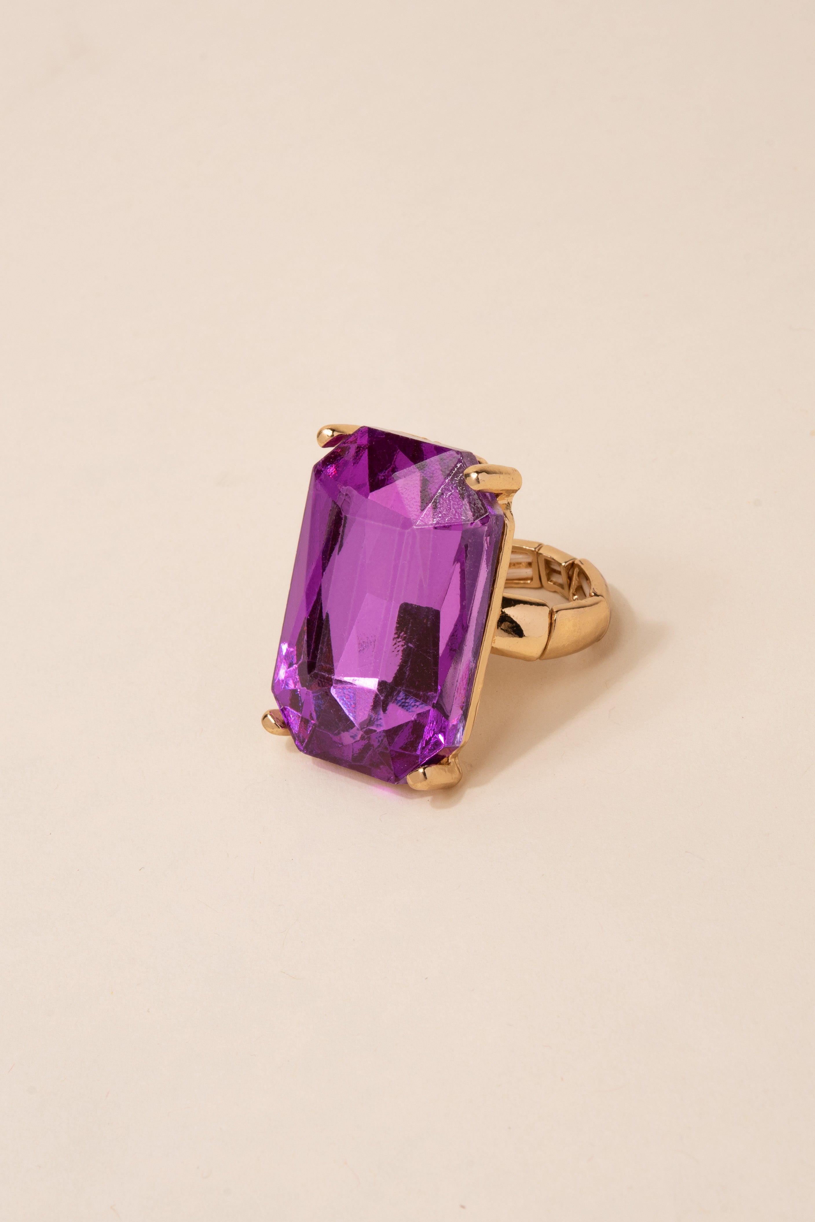 Milana Statement Rhinestone Gem Ring | Purple