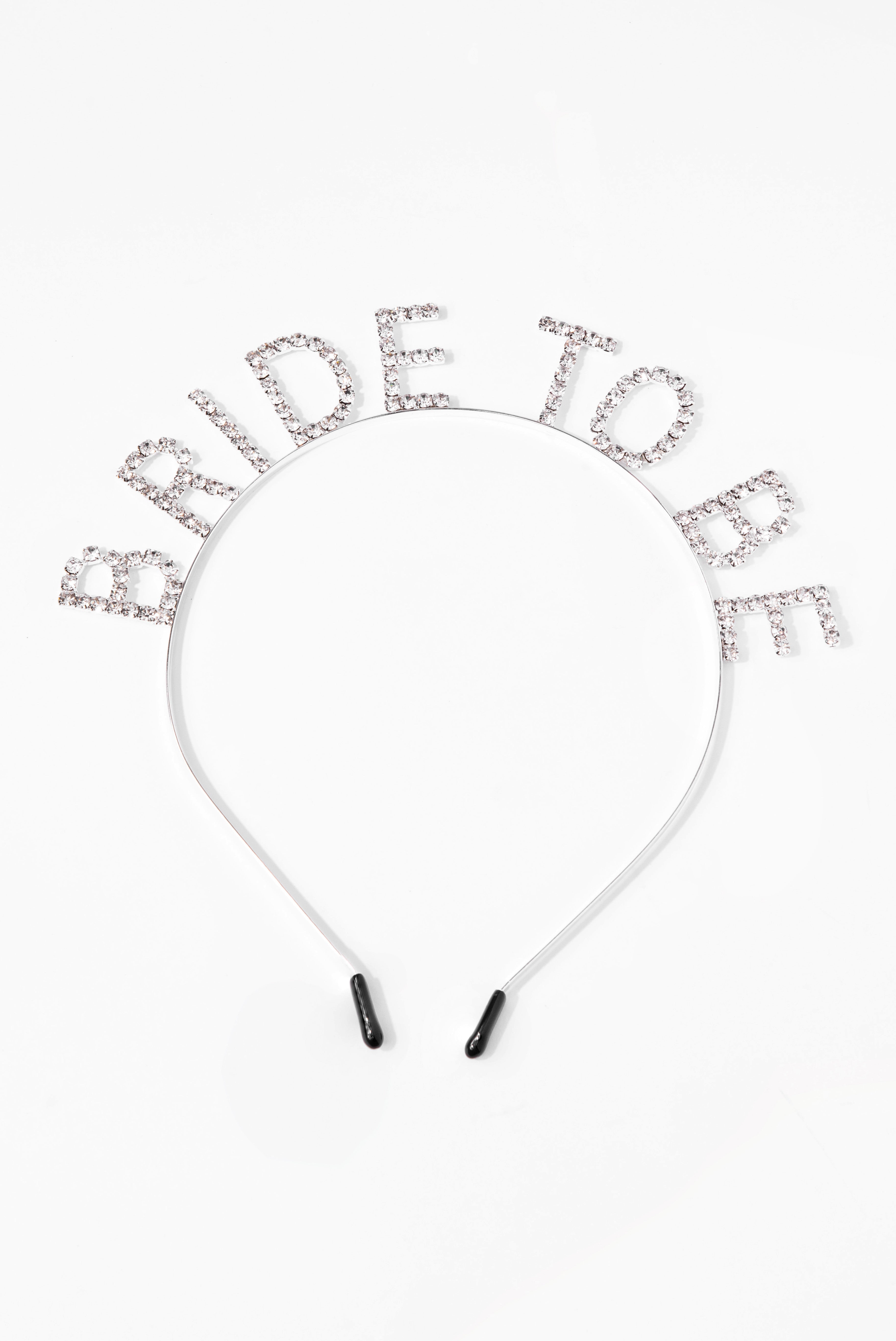Large BRIDE TO BE Rhinestone Headband | Silver