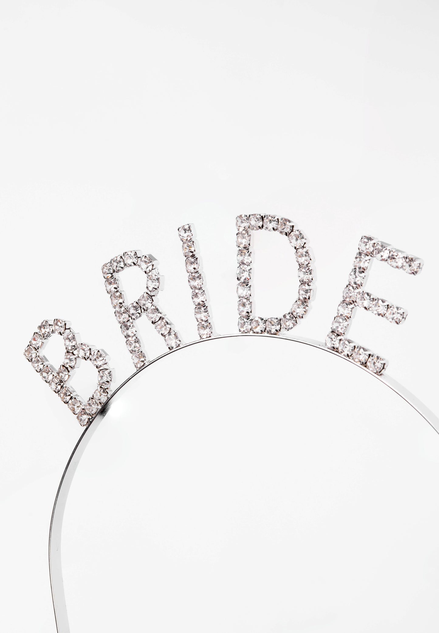 Large Bride To Be Bachelorette Wedding Rhinestone Tiara Headband - Silver